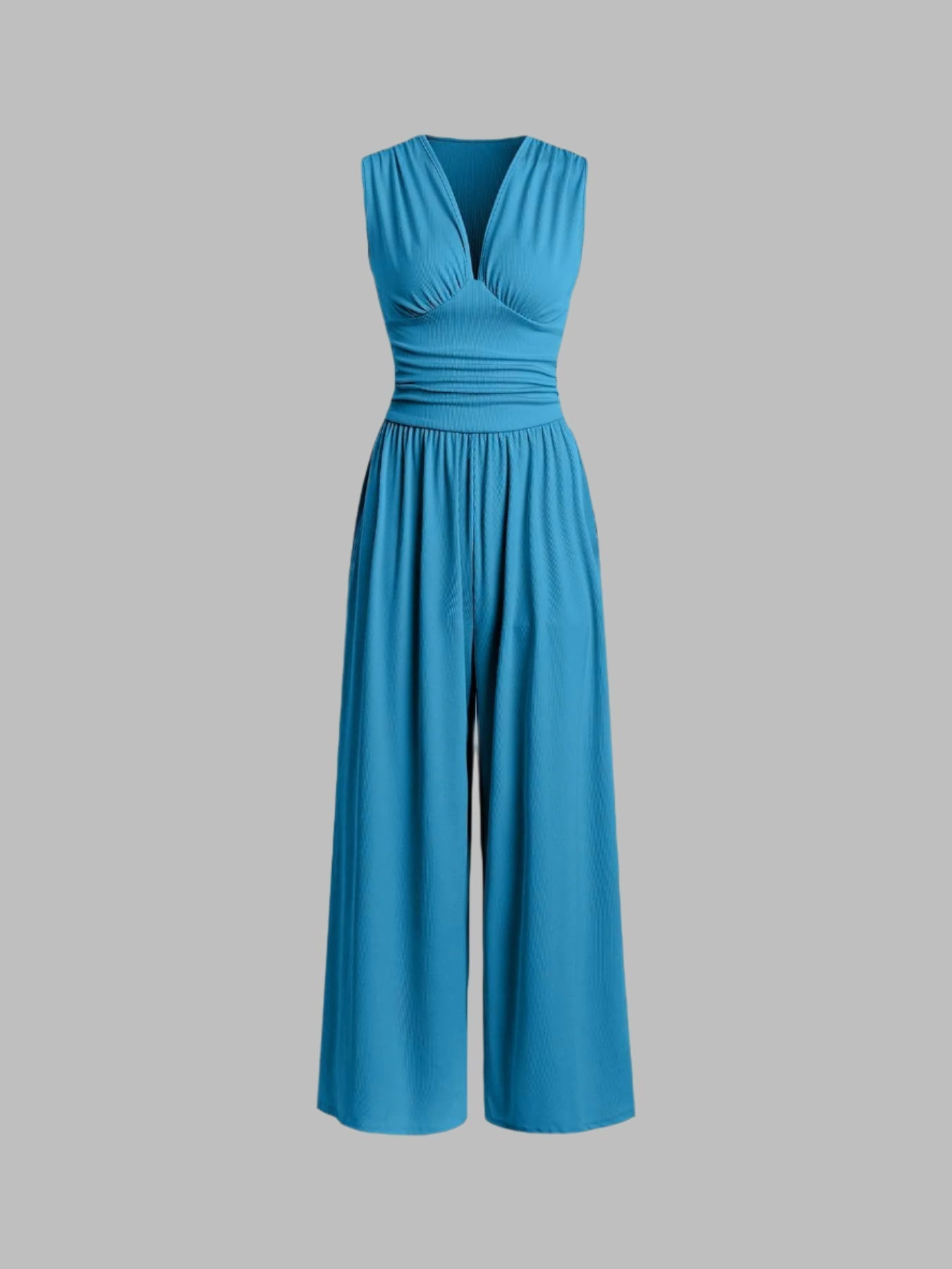 Enterizo Mujer Pierna Ancha Sin Mangas Ajuste Elegante