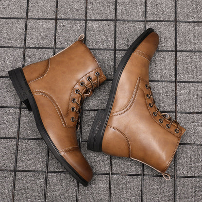 Botas Hombre Cuero Casual con Cordones Botines Urbanos Cómodos