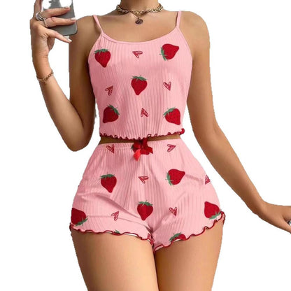 Pijama corto Mujer con tirantes finos y cropped