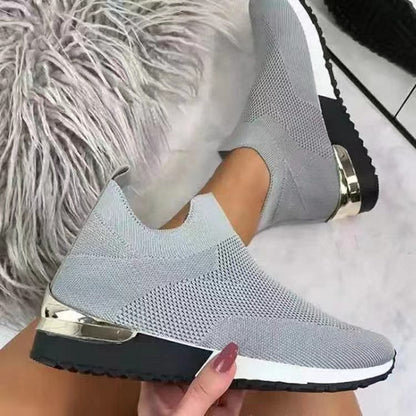 Zapatillas Mujer de Punto Sin Cordones Suela Acolchada Flexibles