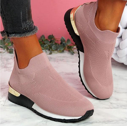 Zapatillas Mujer de Punto Sin Cordones Suela Acolchada Flexibles