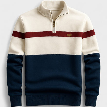 Jersey hombre tejido ligero con cremallera media estilo moderno