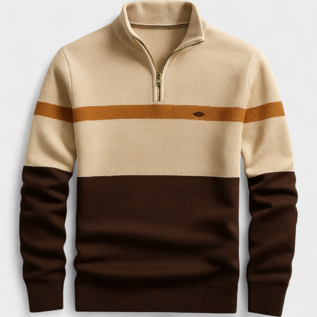 Jersey hombre tejido ligero con cremallera media estilo moderno