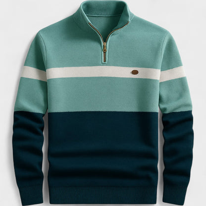 Jersey hombre tejido ligero con cremallera media estilo moderno