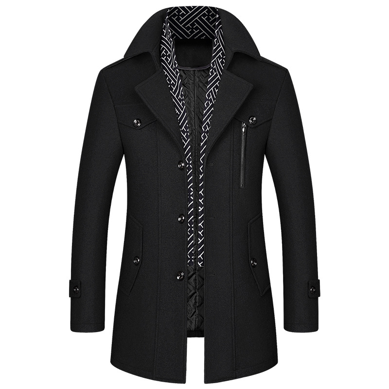 Abrigo Hombre Clásico Invierno Ajuste Regular