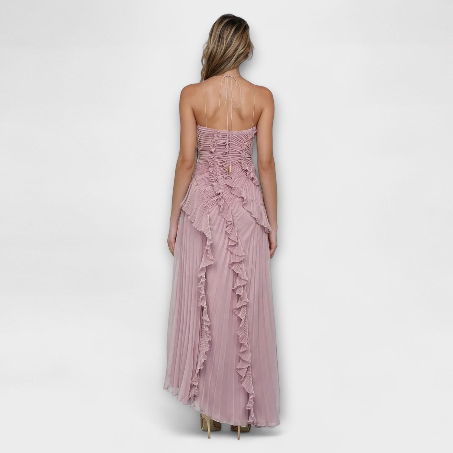 Vestido largo mujer sin mangas elegante
