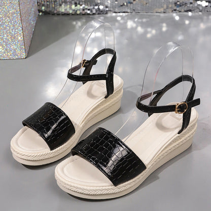 Sandalias Mujer Suela Cuña Comoda Estilo Simple