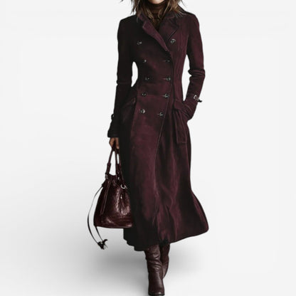 Abrigo largo mujer estilo trench efecto ante elegante