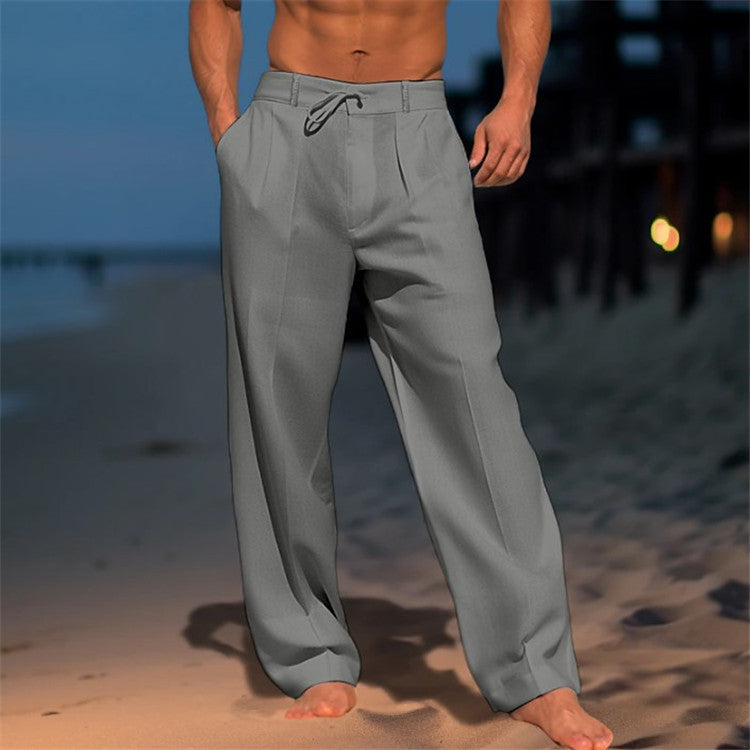 Pantalón Hombre Algodón Corte Relajado Cintura Ajustable