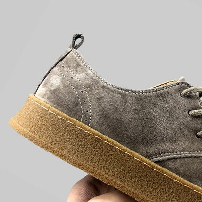 Zapatos Casual Hombre de Gamuza con Cordones y Suela Goma
