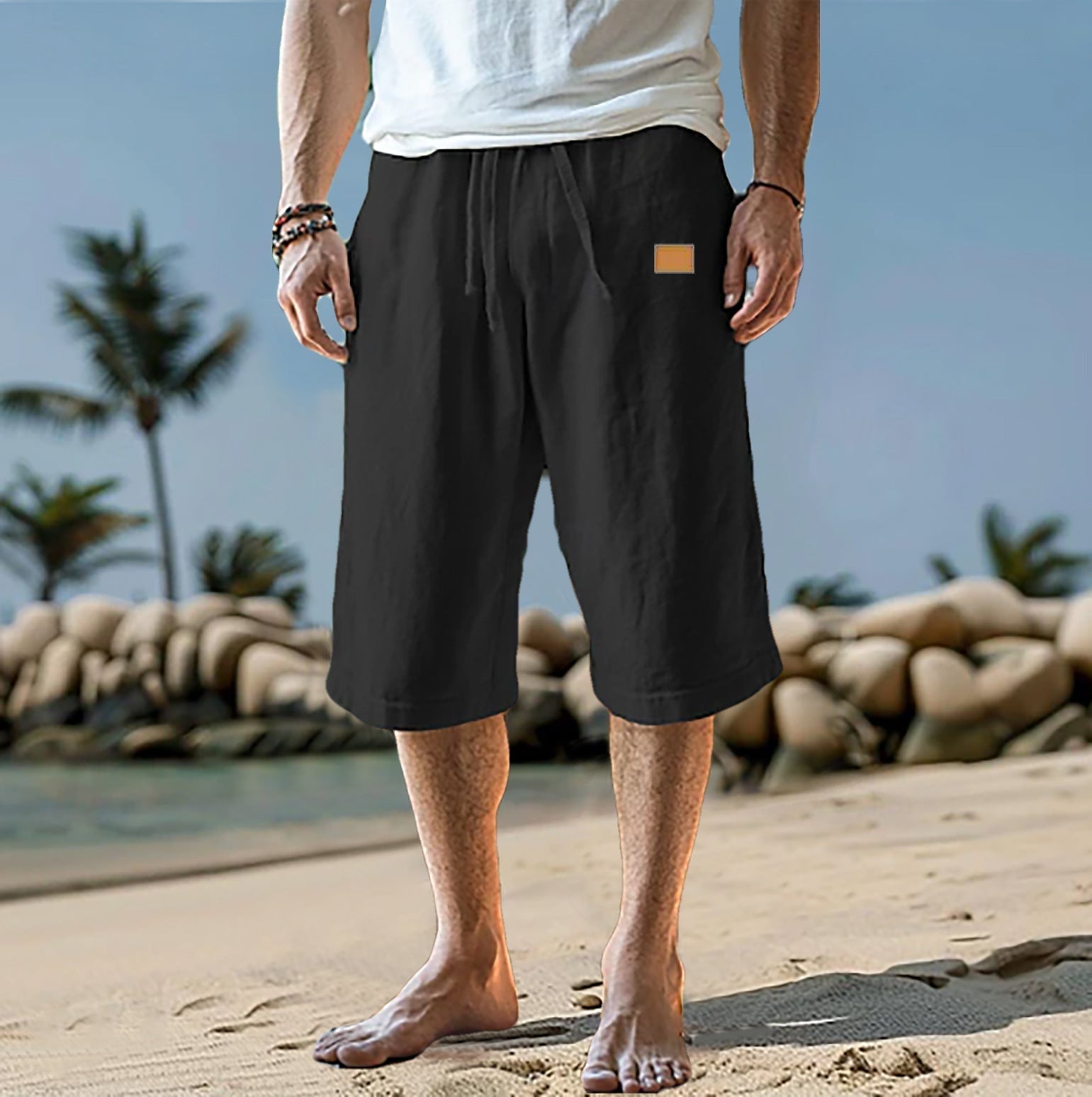 Bermudas Hombre Algodón Corte Relajado Cintura Ajustable - Mavetta