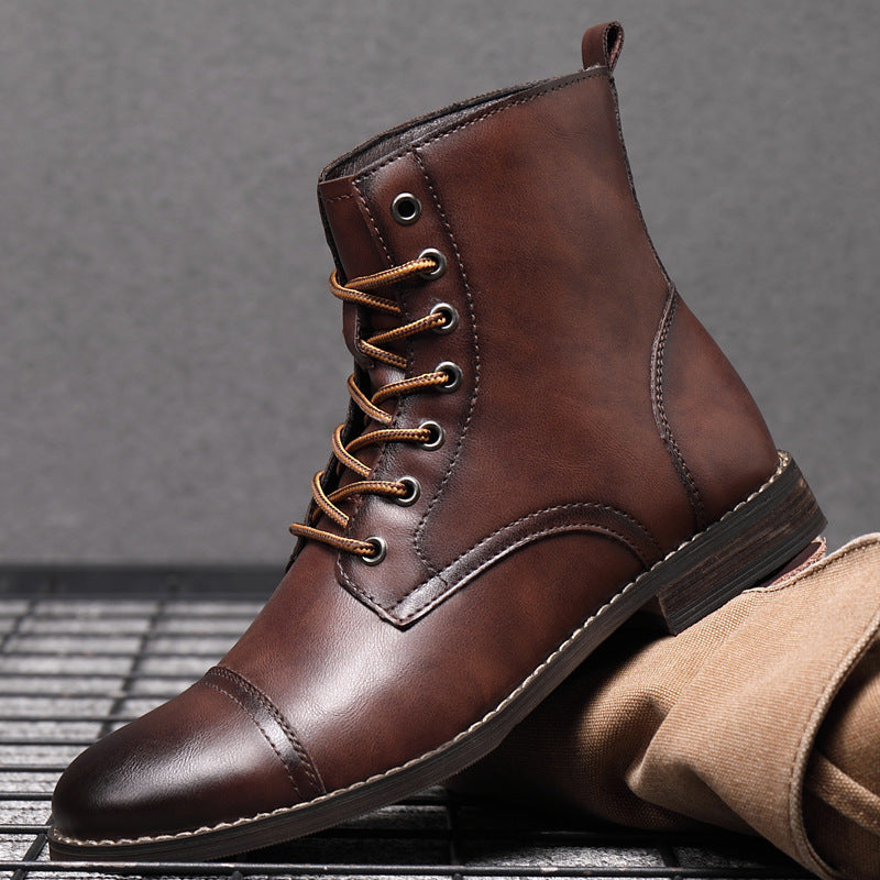 Botas Hombre Cuero Casual con Cordones Botines Urbanos Cómodos