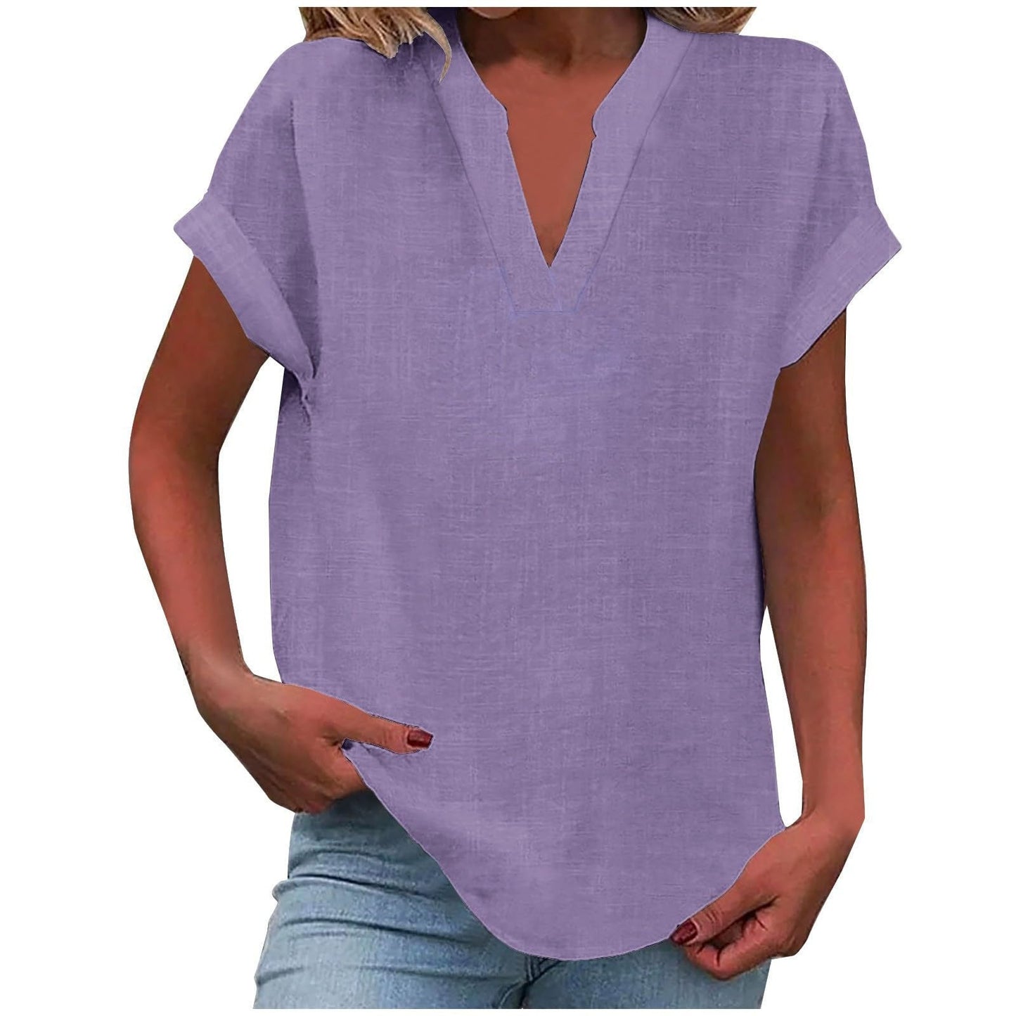 Blusa Mujer de Tela Suave Cuello en V Corte Relajado - Mavetta