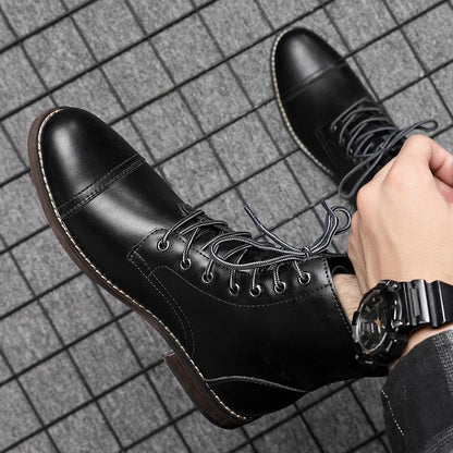 Botas Hombre Cuero Casual con Cordones Botines Urbanos Cómodos