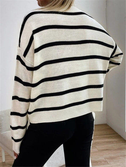 Suéter Mujer de Punto Oversize Diseño de Rayas