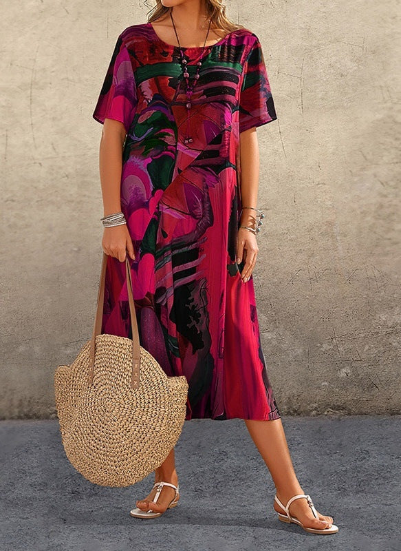 Vestido Maxi Mujer Estampado Casual Corte Suelto Veraniego