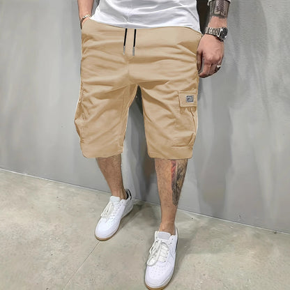 Pantalones cortos cargo hombre Algodón Cintura elástica