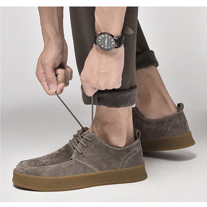 Zapatos Casual Hombre de Gamuza con Cordones y Suela Goma