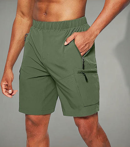 Short deportivo hombre con bolsillos cremallera ajustado