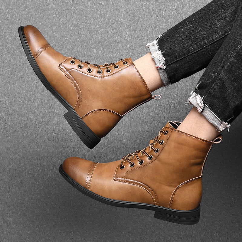 Botas Hombre Cuero Casual con Cordones Botines Urbanos Cómodos