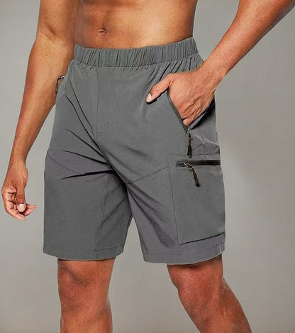 Short deportivo hombre con bolsillos cremallera ajustado