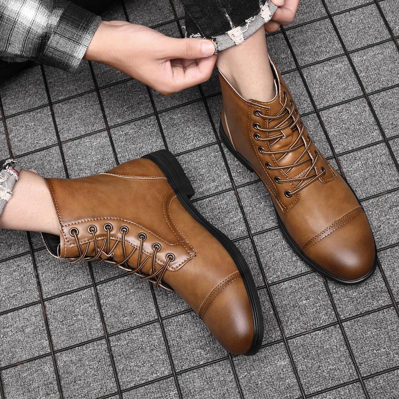 Botas Hombre Cuero Casual con Cordones Botines Urbanos Cómodos