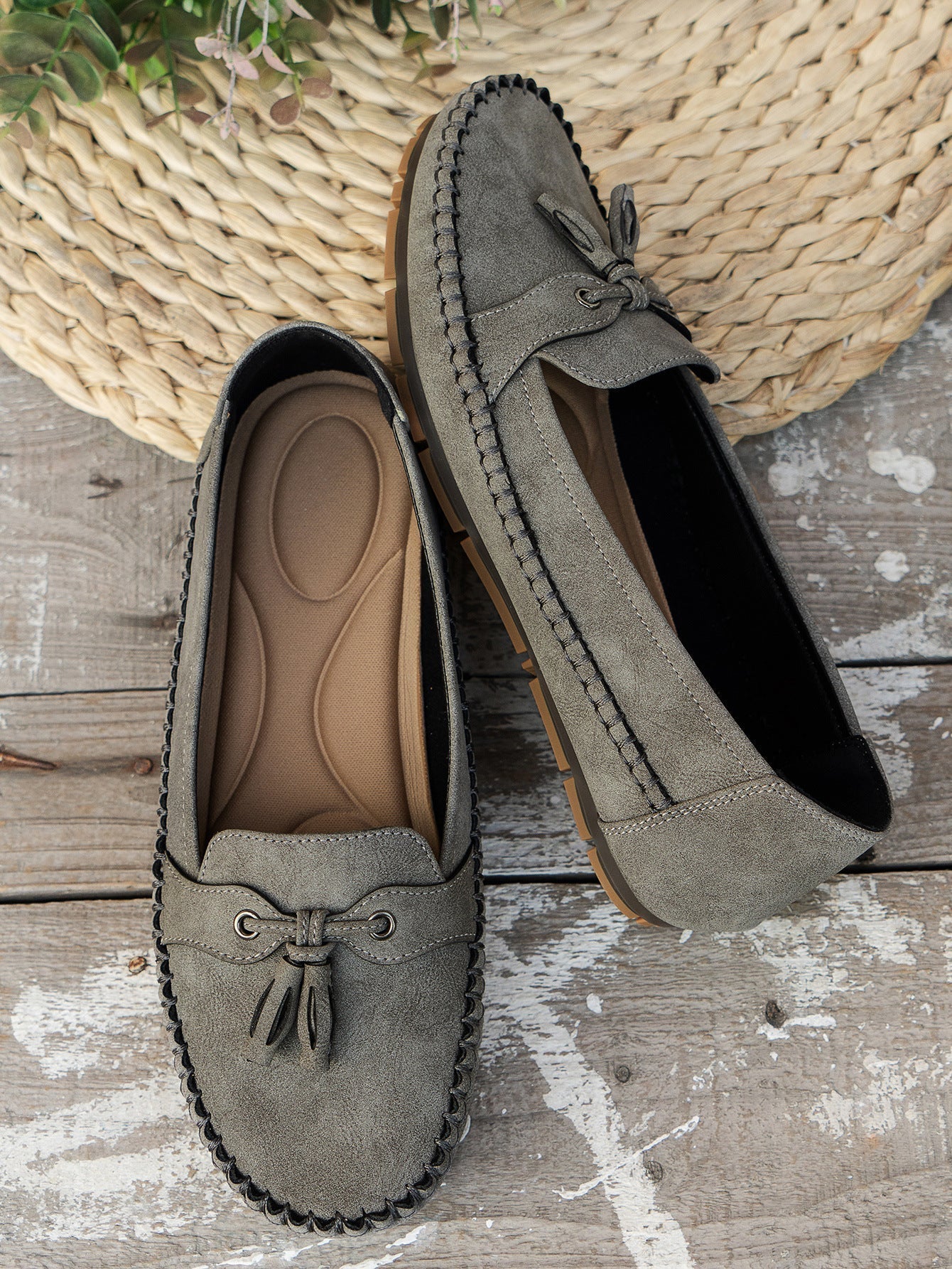 Mocasines Mujer de Piel con Lazo Suela Flexible