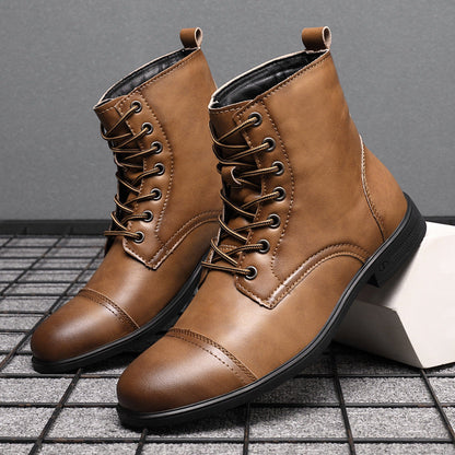Botas Hombre Cuero Casual con Cordones Botines Urbanos Cómodos