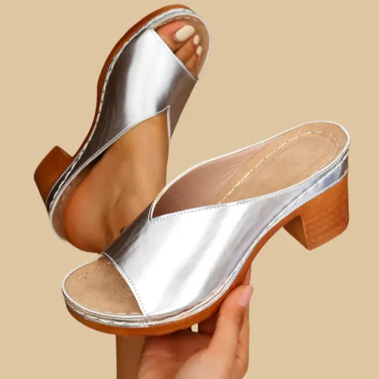 Sandalias Mujer Tacón Ancho Diseño Abierto