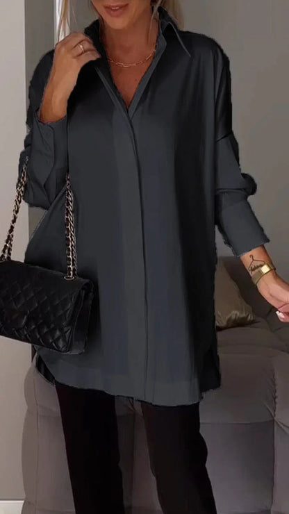 Blusa Mujer de Algodón Oversized con Cierre de Botones