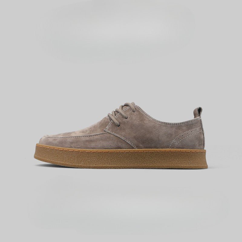 Zapatos Casual Hombre de Gamuza con Cordones y Suela Goma