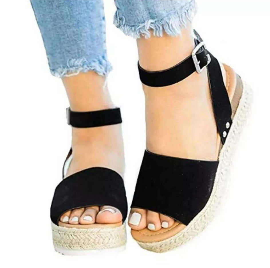 Sandalias Mujer con Plataforma y Hebilla Primavera