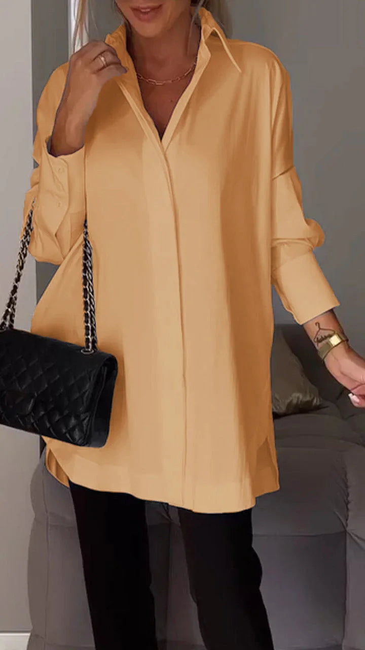 Blusa Mujer de Algodón Oversized con Cierre de Botones