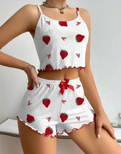 Pijama corto Mujer con tirantes finos y cropped - Mavetta