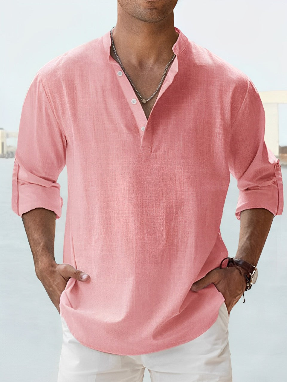 Camisa Hombre de Lino Ajuste Clásico