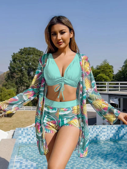 Conjunto de baño mujer con short y cover-up