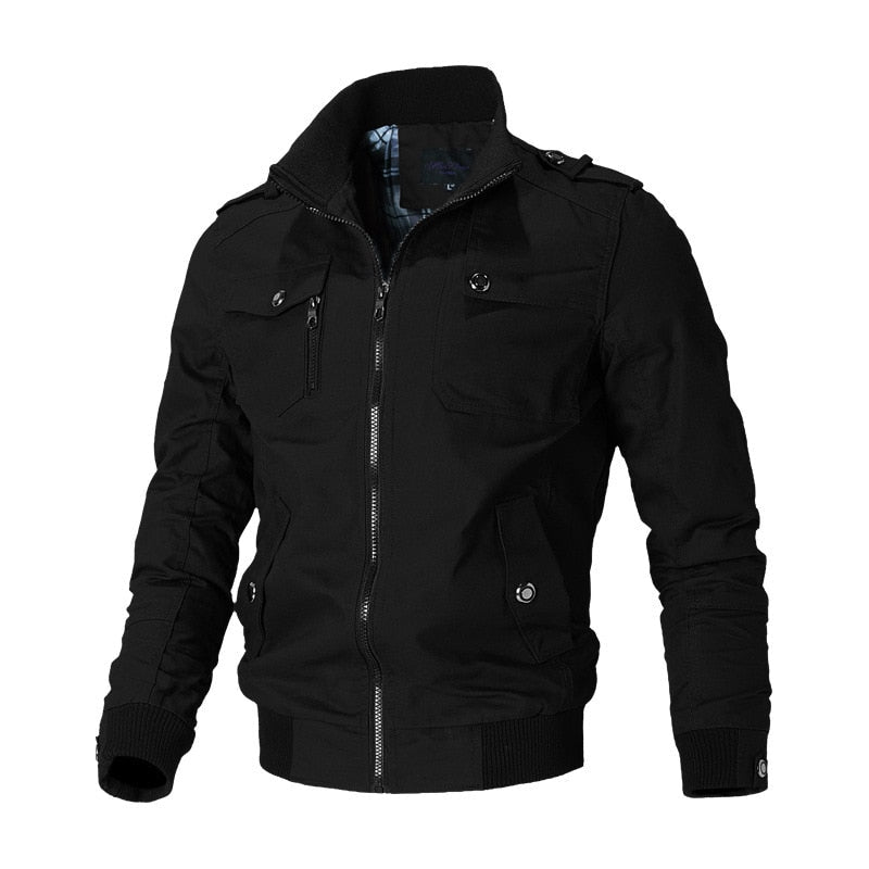 Chaqueta Bomber Hombre con Cremallera Estilo Táctico
