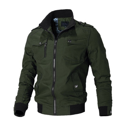 Chaqueta Bomber Hombre con Cremallera Estilo Táctico