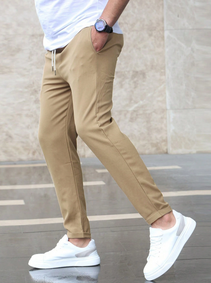 Pantalón Hombre de Tejido Elástico Ajuste Cómodo