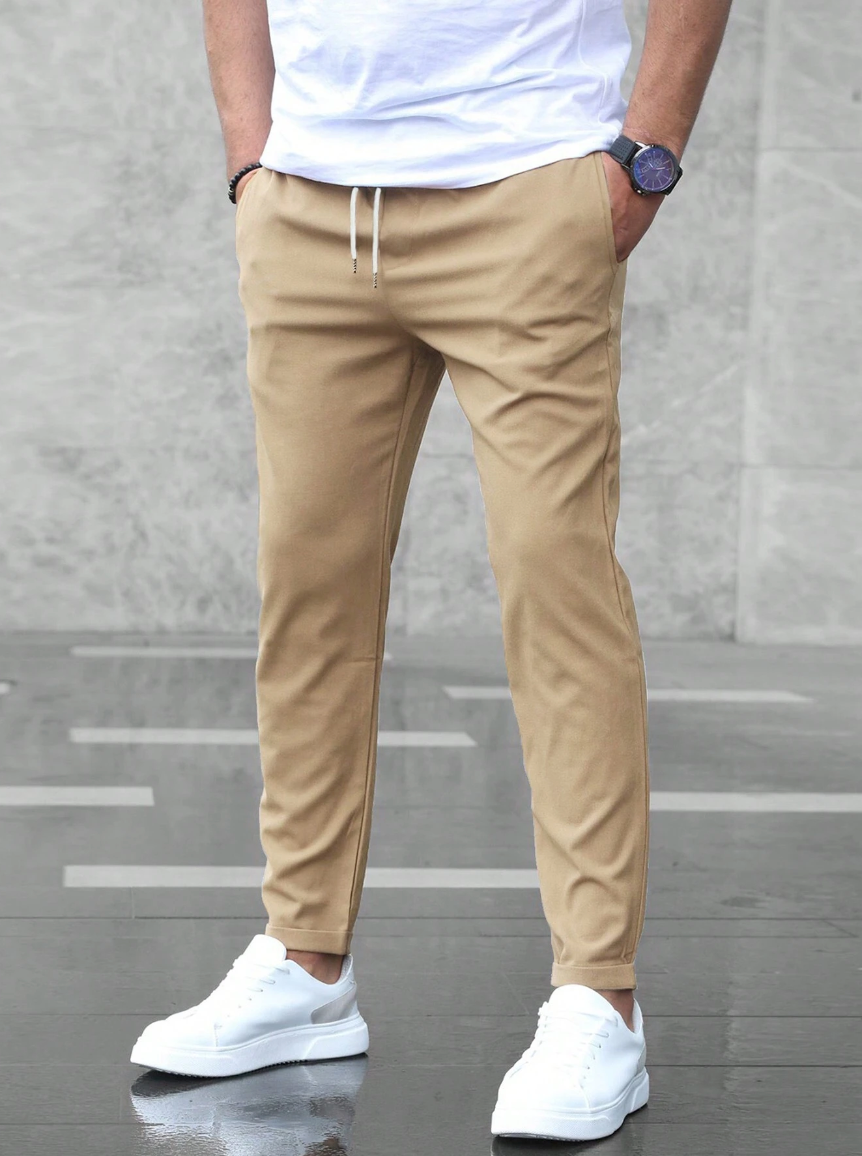 Pantalón Hombre de Tejido Elástico Ajuste Cómodo