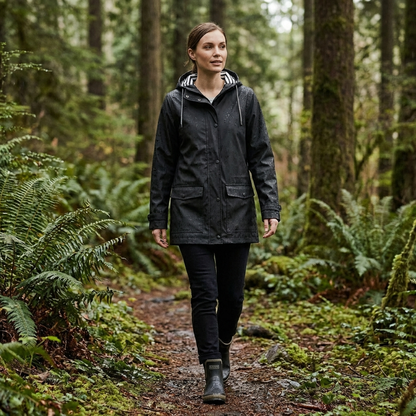 Parka Mujer Impermeable con Capucha Ajuste Regular