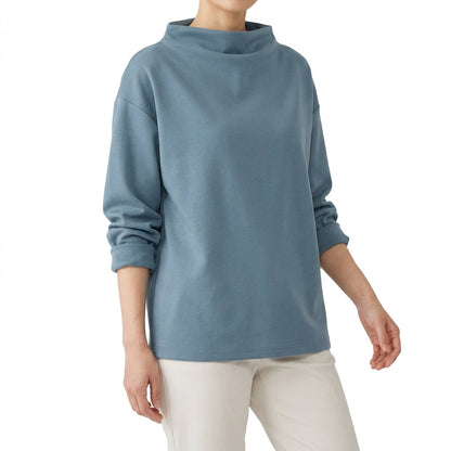 Blusa Mujer Cuello Alto Manga Murciélago
