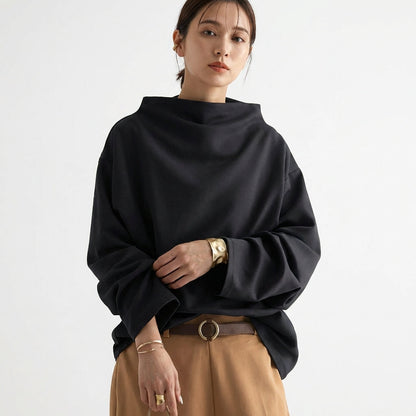 Blusa Mujer Cuello Alto Manga Murciélago - Mavetta