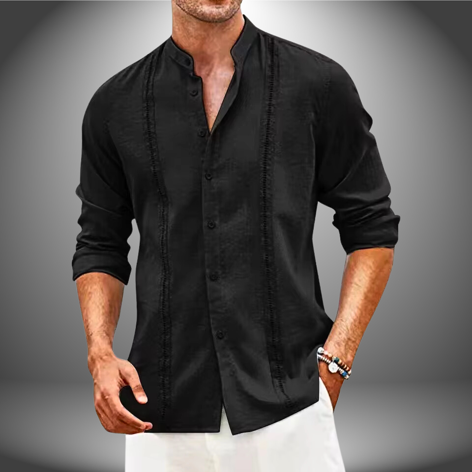 Camiseta Hombre Manga Larga Transpirable Ajuste Casual