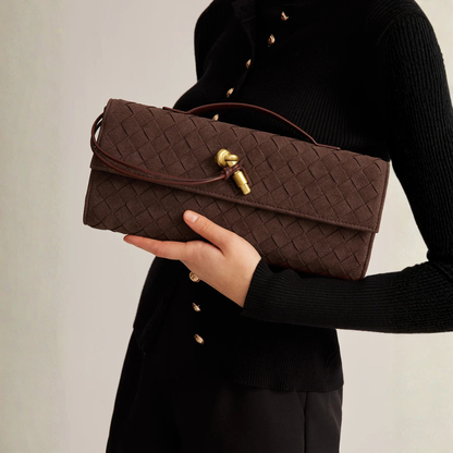 Bolso de Mano Mujer Trenzado Tipo Clutch Cierre de Solapa - Mavetta