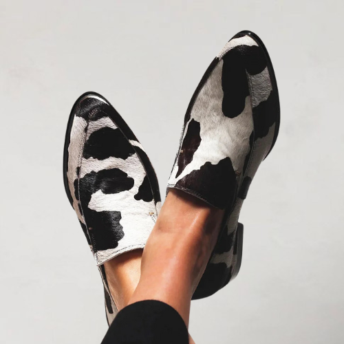 Mocasines Mujer de Piel Punta Redonda Suela Goma Estilo Mule - Mavetta