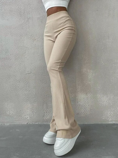 Pantalón Mujer Corte Flare Cintura Alta