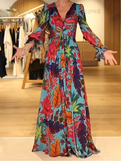Vestido mujer ligero con escote en V estilo elegante