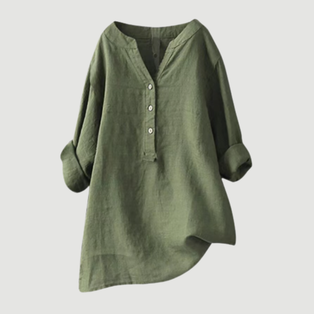 Blusa mujer ligera de manga larga versátil y cómoda