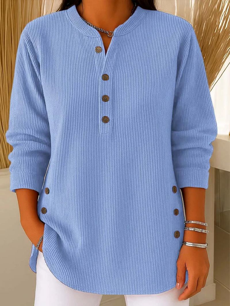 Jersey mujer Tejido ligero Botones decorativos Ajuste cómodo - Mavetta